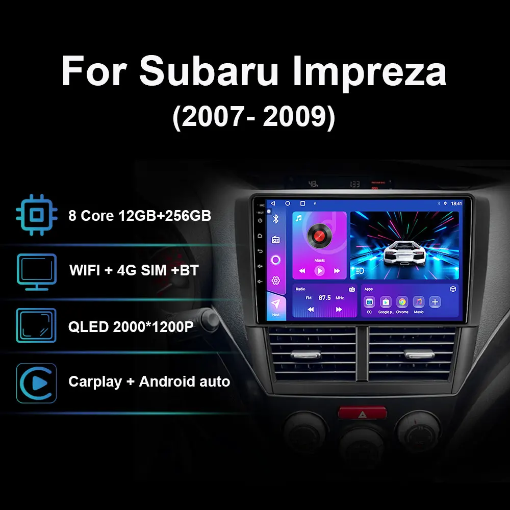 

Android 15 Carplay Auto For Subaru Impreza GH GE 2007 2008 2009 2010 2011 Car Radio Multimedia Player Stereo Head Unit 4G WiFi