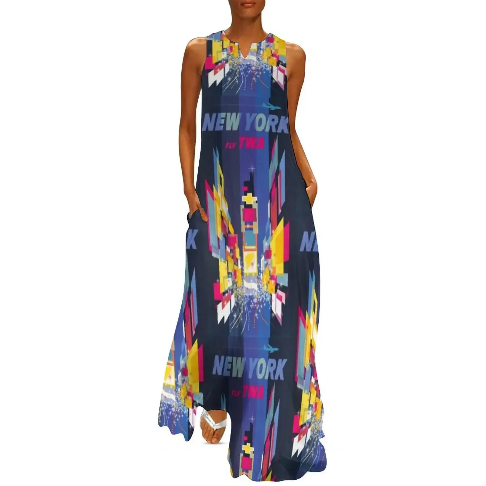 

Vintage "Fly TWA" Poster Long Dress prom dress chic and elegant woman dress women long dresses