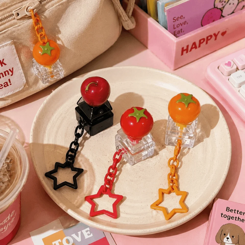 Single Keycap Shape Fidget Keychain Lovely Fruit Style Mute Press Design Fidget Keycap Smooth Sturdy Material
