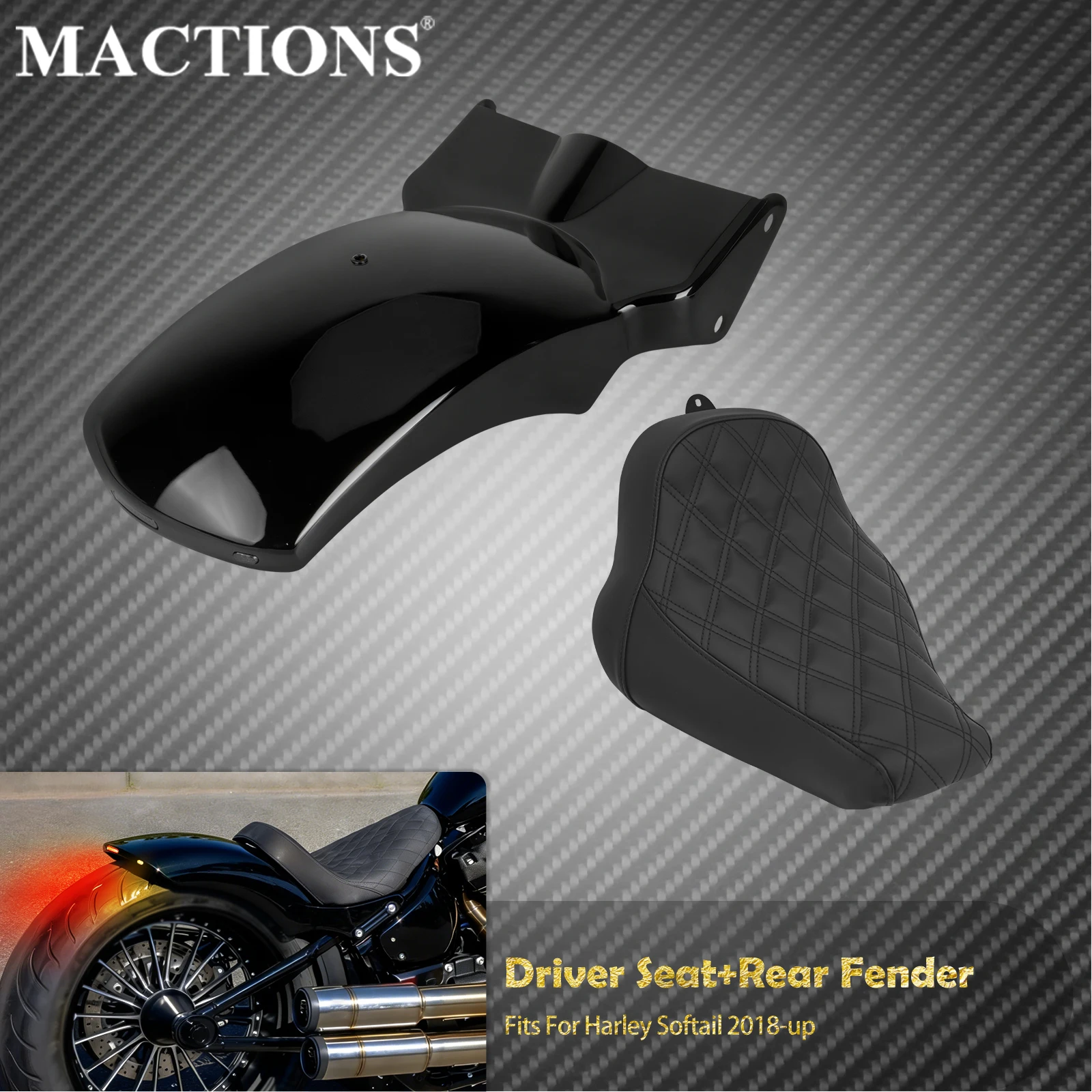 Motorrad-Einzelsitz-Hinterradabdeckung Schutzblech-Kit für Harley Softail Fatboy Breakout Street Fat Bob Low Rider 2018-2025