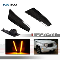 Amber / White LED Car Front Bumper Side Marker Turn Signal Lights / Parking Lights For 2008 2009 2010 2011 2012 Jeep Liberty 12V