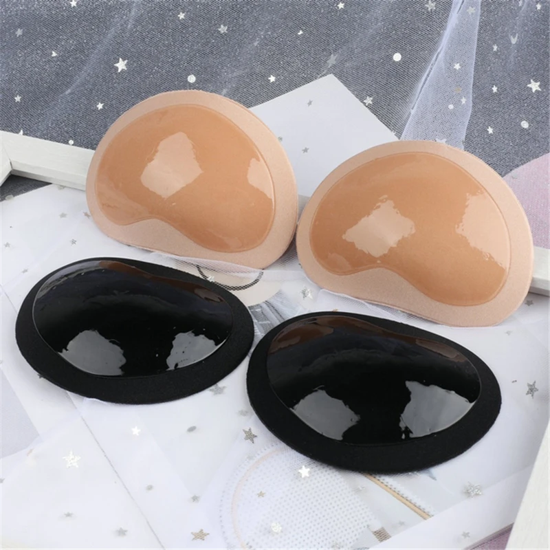 2PCS=1Pair Invisible Heart Silicone Bra Swimwear Bikini Pad Paste Small Bust Thicker Push Up Padding Self-adhesive Insert Pads