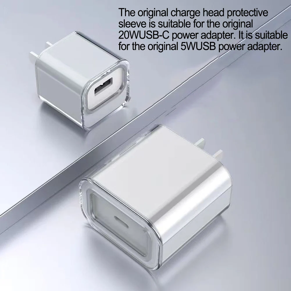 Transparent Phone Charger Adapter Protective Case Full Cover Shell 18W 20W  Mobile Phone Accessories