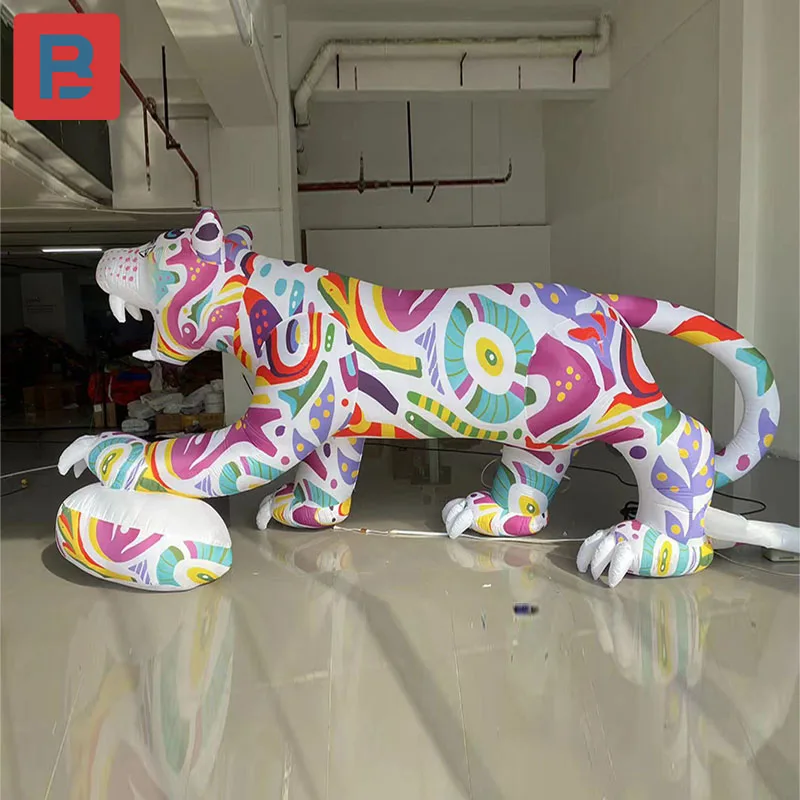 

Giant inflatable painted tiger model graffiti painted Cute Tiger Mall Bar Zoo Art Exhibition Creative Stage Lighting Props