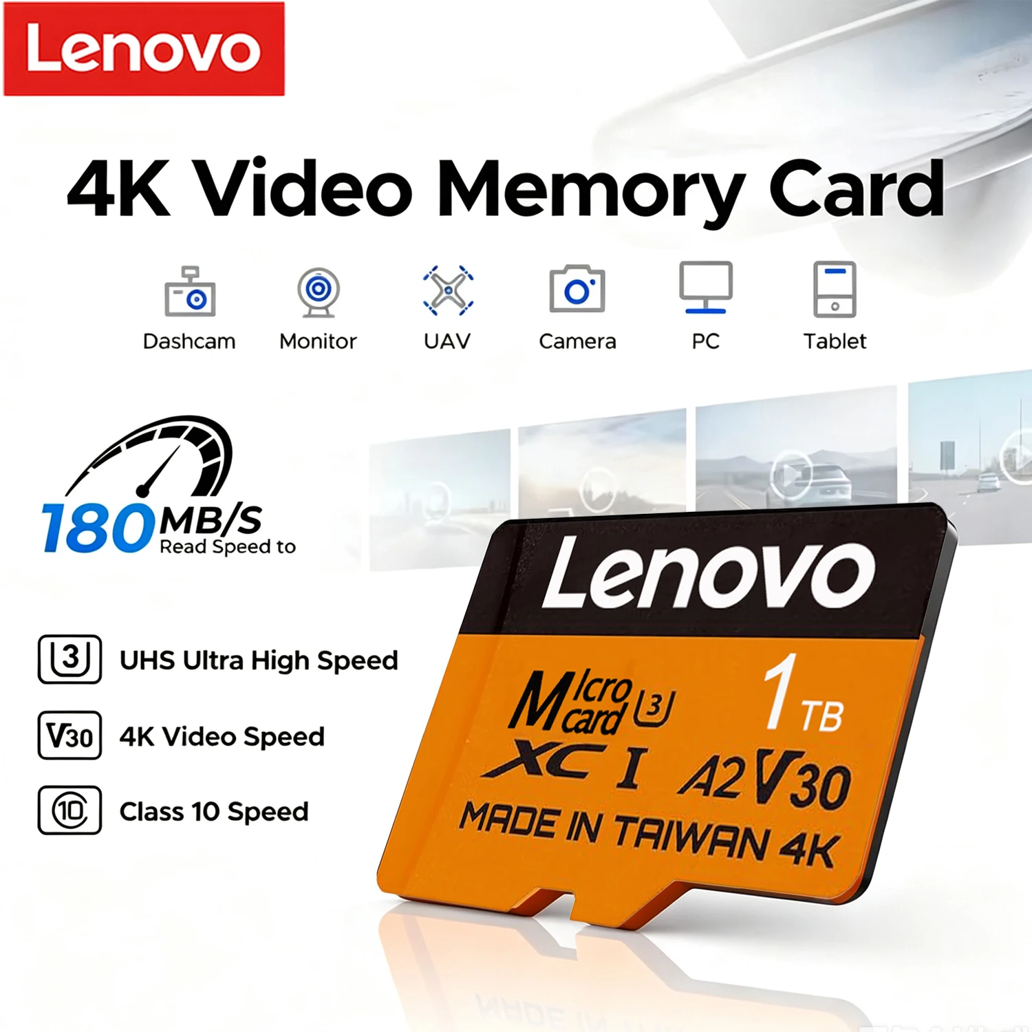 

Lenovo 1TB Memory Card Extreme Pro Micro SD Card U3 V30 4K Full HD High Speed TF Flash Cards For Phone Nintendo Switch