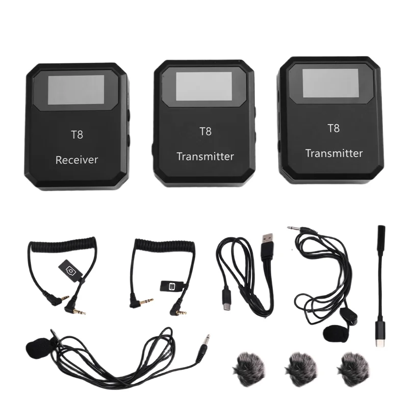 

A39Q-2.4G Wireless Lavalier Microphone System With Built-In Noise Reduction, Dual Transmitters, Clip-On Receiver For Clear Audio