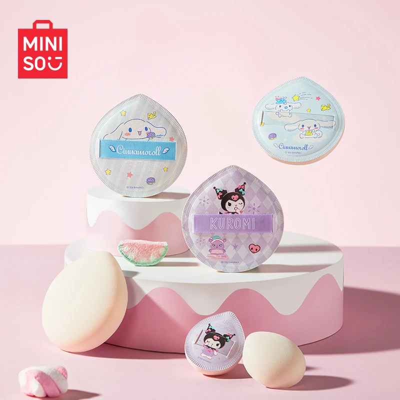 

MINISO воздушная подушка, 3 ящика для хранения, персонажи Sanrio, очень большая серия Marshmallow, губка, косметика Kawaii Anime