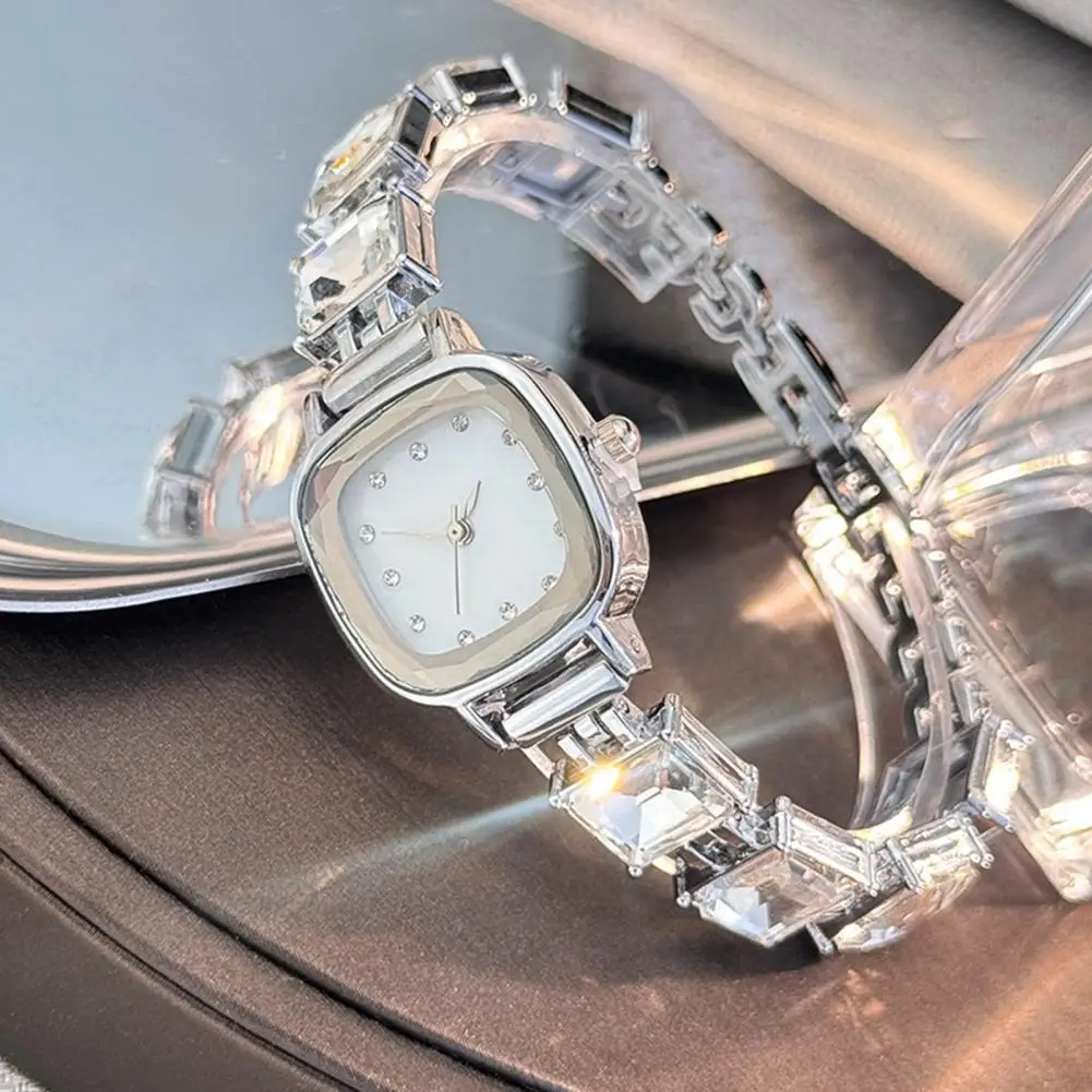 Square Dial Women Bracelet Watch, Luxury Rhinestone Strap Ladies Watch, Daily Casual Wear Wrist Watch, Fashion Accessories