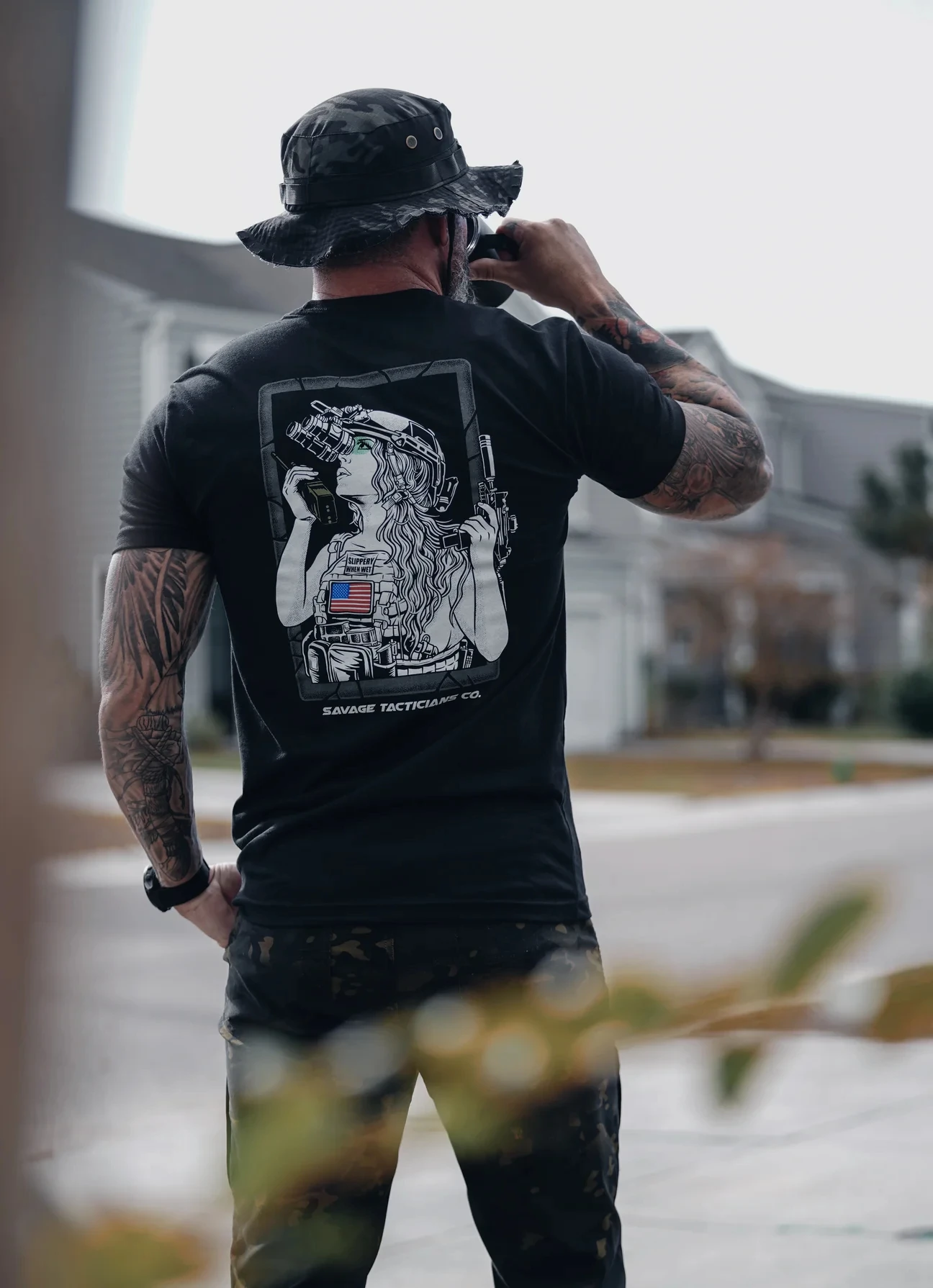 Herrenbekleidung, übergroße taktische T-Shirts, Streetwear, 100 % Baumwolle, lockere Oberteile, atmungsaktives, weiches T-Shirt für Militärbegeisterte – Detail 8