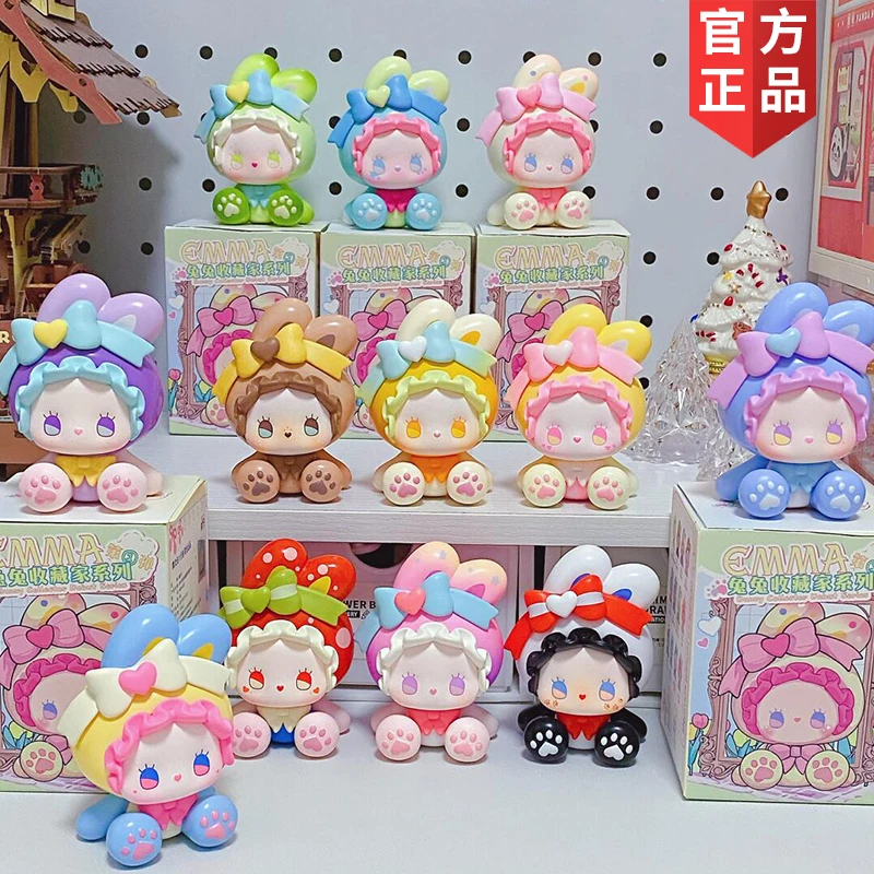 Mini caja ciega Original Emma Bunny Collector Debut Series estilo dopamina Kawaii dibujos animados Anime muñeca decoración ornamento niñas chico regalo