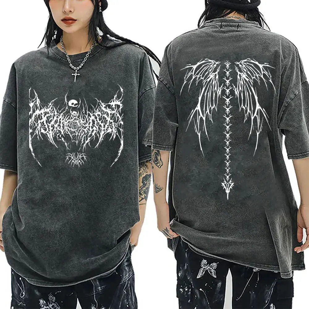 

Washed Vintage Gym Pump Cover Skeleton Print T-shirt Men Women Funny Fitness Workout Bodybuilding Tshirt Male Oversized T Shirts