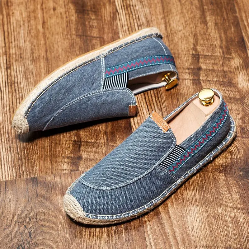 2026 Summer men's canvas shoes linen breathable deodorizing lightweight slip-resistant durable and comfortable casual shoes