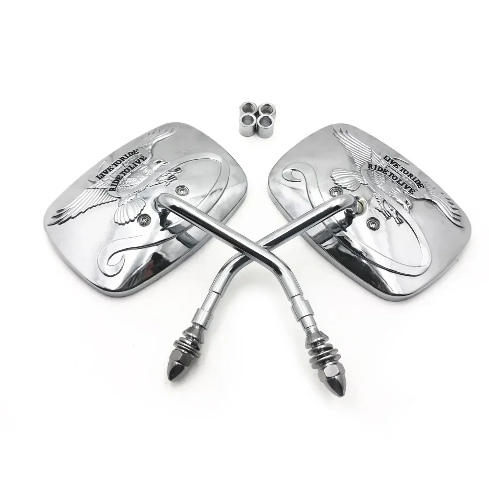Motorcycle Parts Rear View Mirrors for Harley Street Sports Chopper Cruiser Eagle Spirit Live To Ride