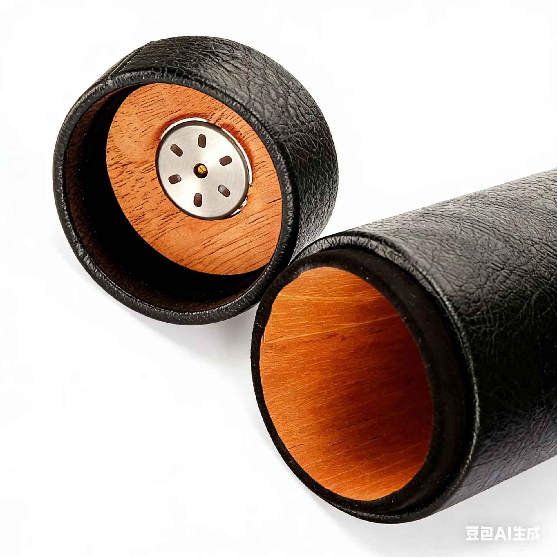 GALINER Cedar Wood Travel Humidor Cigar Box Portable Leather Cigars Case With Hygrometer Humidifier Black Cigar Tube