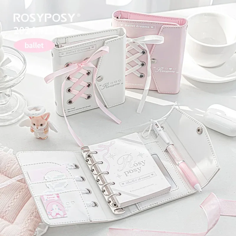 

MINKYS 2025 Kawaii балетный розовый конверт из искусственной кожи блокнот-планировщик журнал повестка дня книга подарок школьные канцелярские принадлежности
