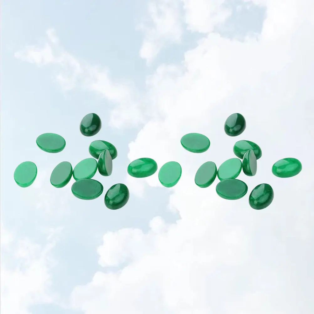 

10Pcs Gemstone Patch Ring Base Oval Stone Cabochons Green Crystal Flat Back DIY Jewelry Craft Making Supplies Accessories