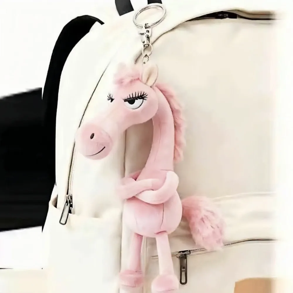 

Cute Plush Arrogance Pony Keychain for Women Bag Pendant Decor Car Keychain Party Gift Soft Plush Horse Key Ring Accessory