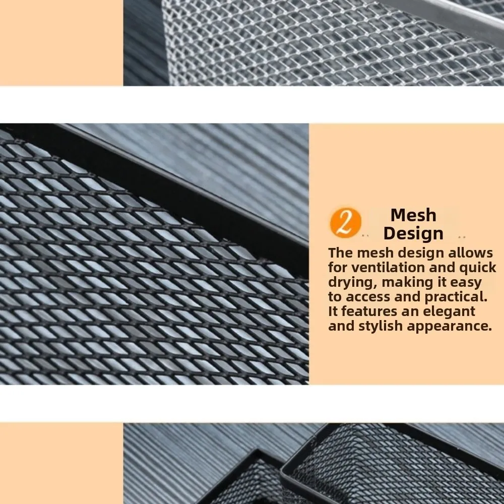 3/4 Grid Metal Mesh Pen Holder Large Capacity Hollowed-out Pencil Storage Box Space-Saving Creative Eyebrow Pencil Rack