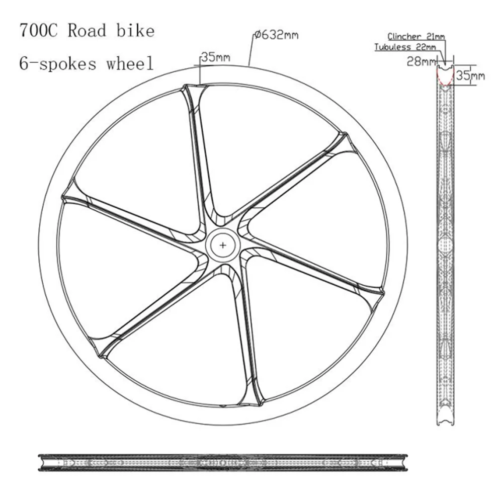 700C Road/MTB Bike Carbon Fiber Disc Brake Wheelset Road Depth 35mm Width 28mm Gravel Depth 40mm Width 31mm MTB Width 36mm