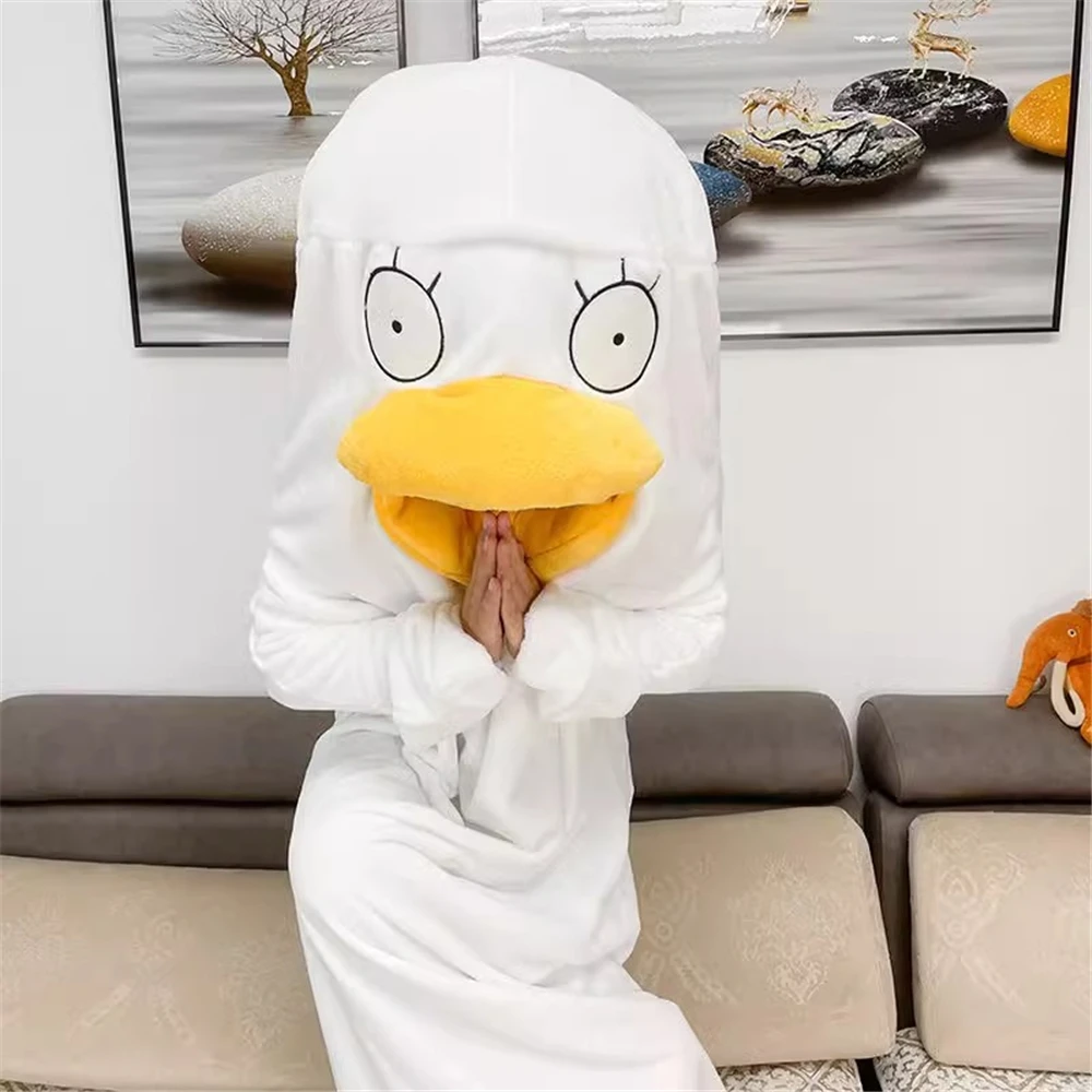 Anime Gintama Elizabeth Duck Cosplay Costume Kigurumi Adult Unisex Pajamas Flannel Jumpsuit Sleepwear Onesies Prop