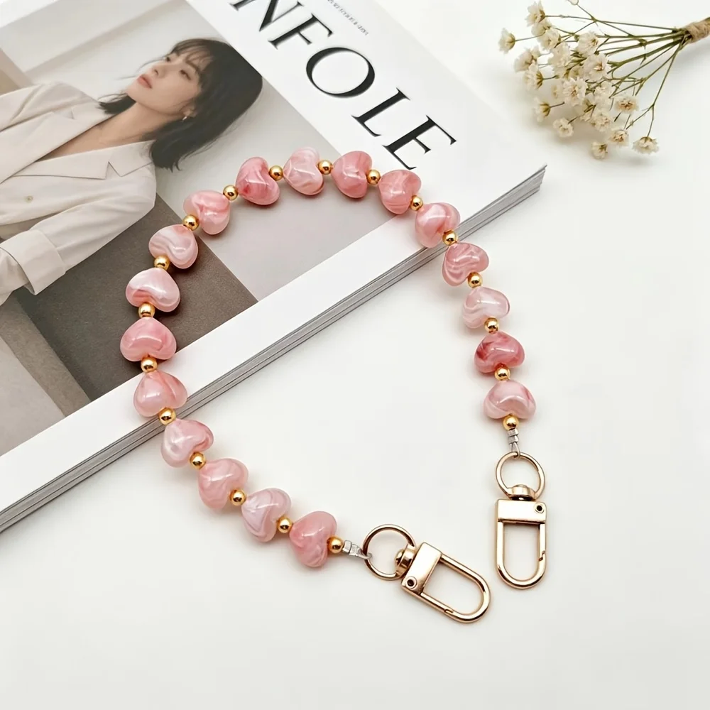 Ins Wind Dyeing Love Phone Chain Pendant