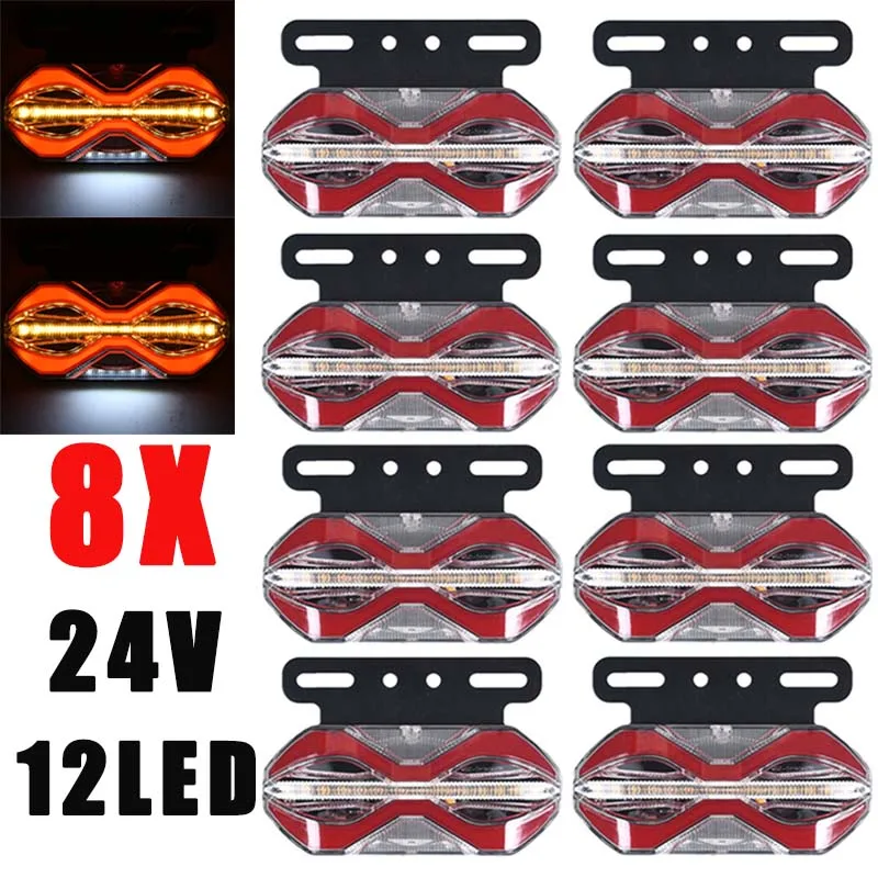 

8X/10X Waterproof Truck Side Marker Lights 24V LED Indicator Lamp Easy Installation Truck Lights Motorcycle Lights
