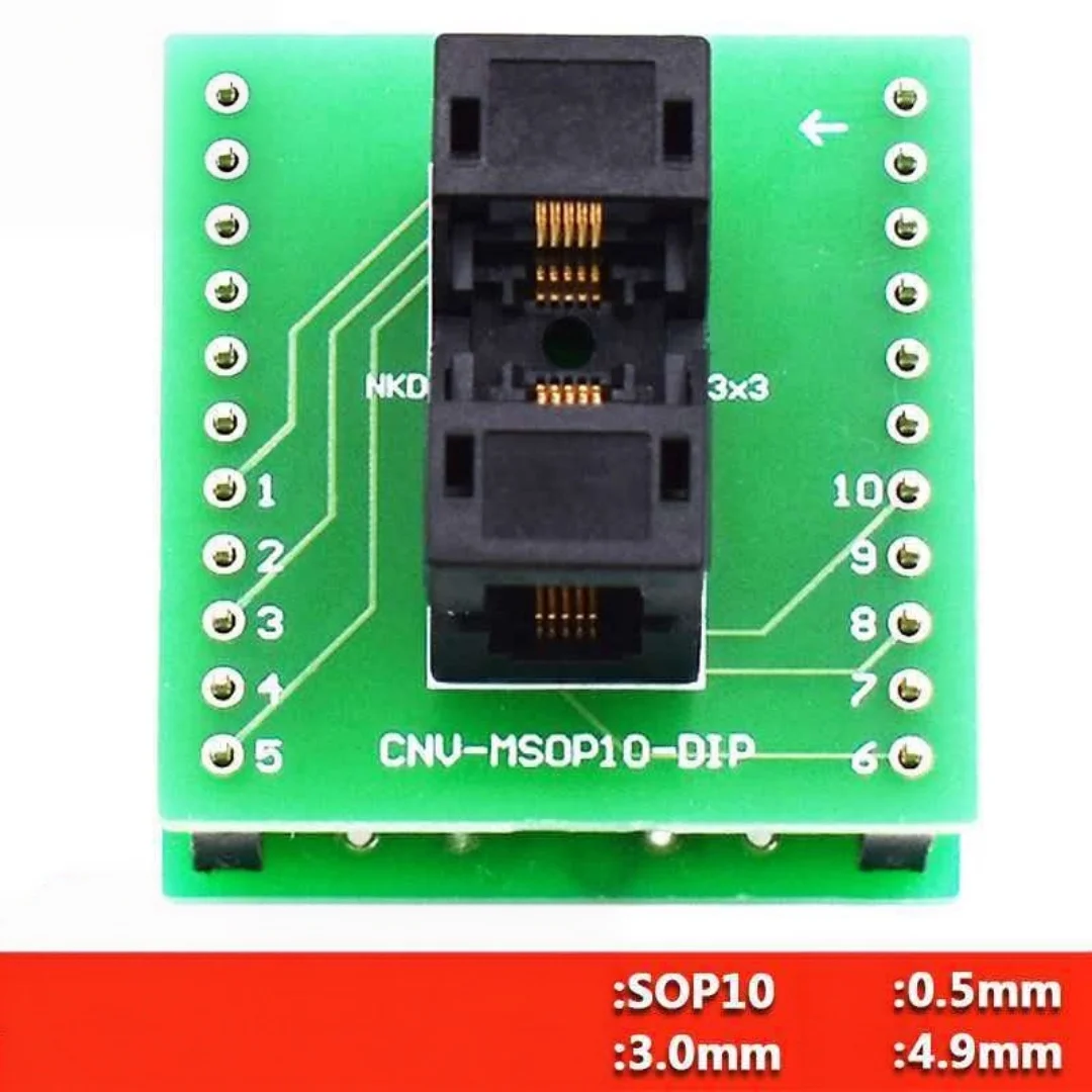 Aging Test Stand SOP10/MSOP10-0.5-3x3 Gold Plated Chip Burning Stand IC Test Programmer Fixture