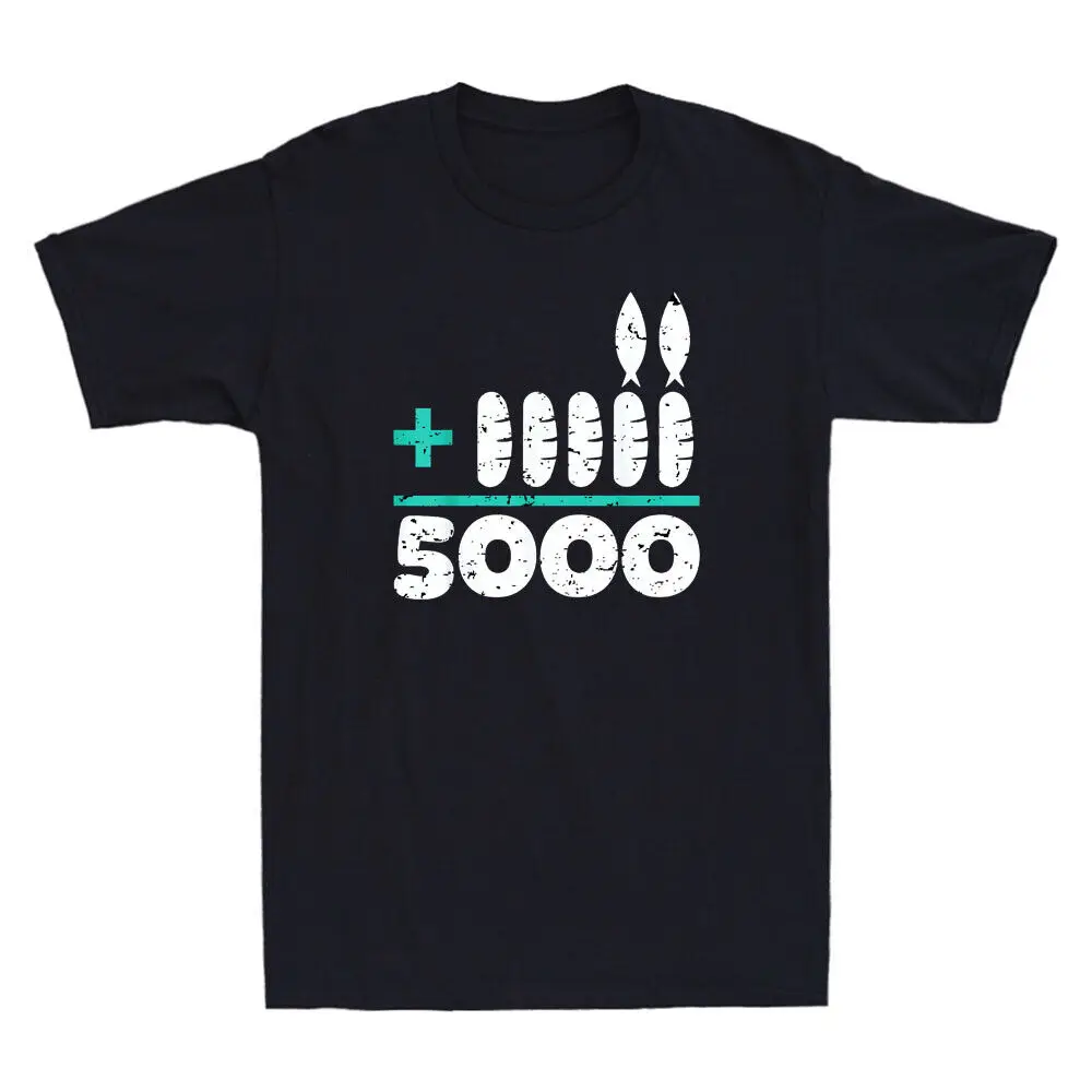 Jesus 2 Fishes 5 Breads 5000 Chosen Against The Current Funny Meme Men's T-Shirt