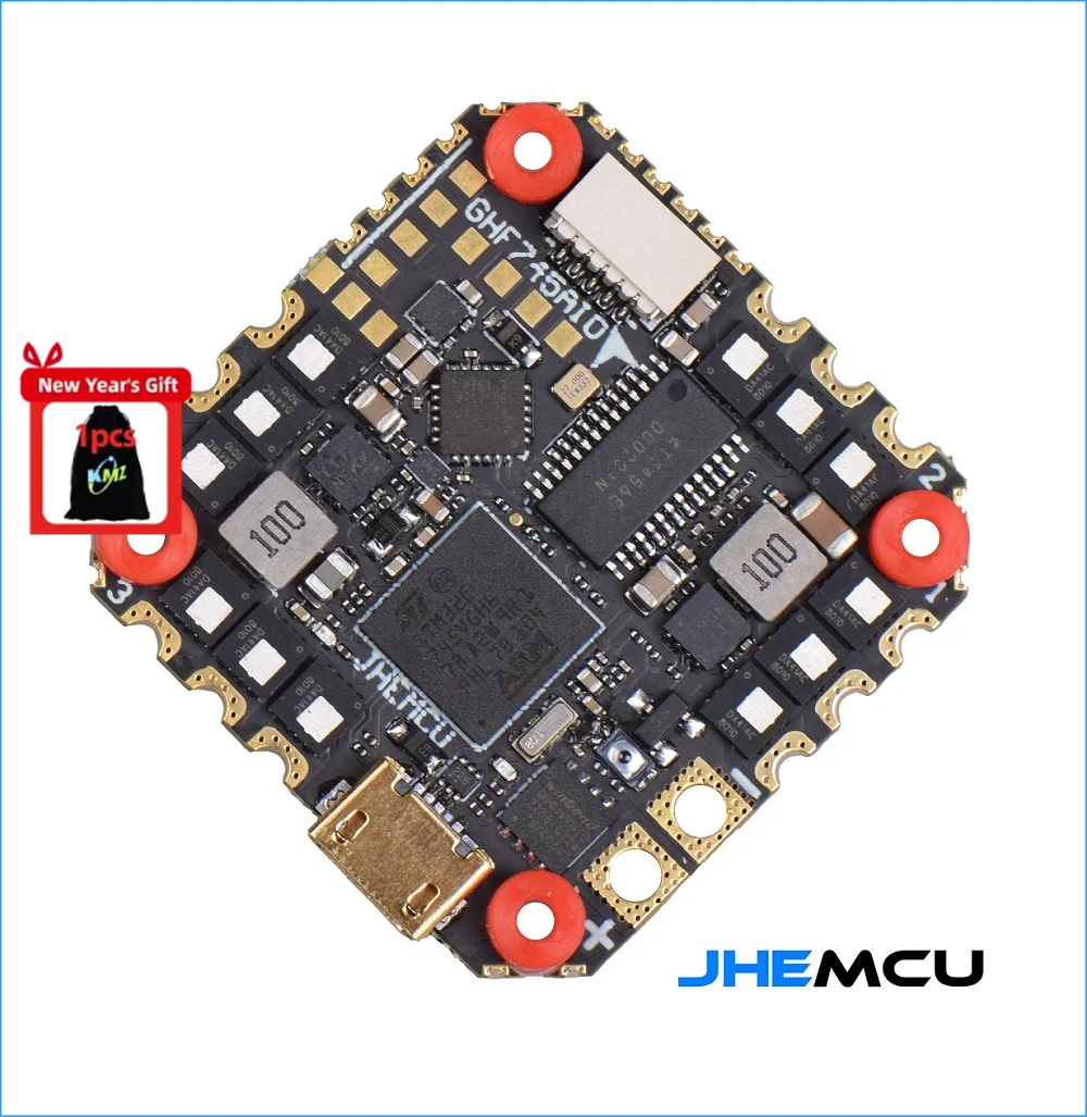 JHEMCU GHF745AIO MPU6000 F745 Flight Controller BLHELI32 G071 40A / 50A 4in1 ESC 25.5X25.5mm 3-6S for FPV Freestyle Drones