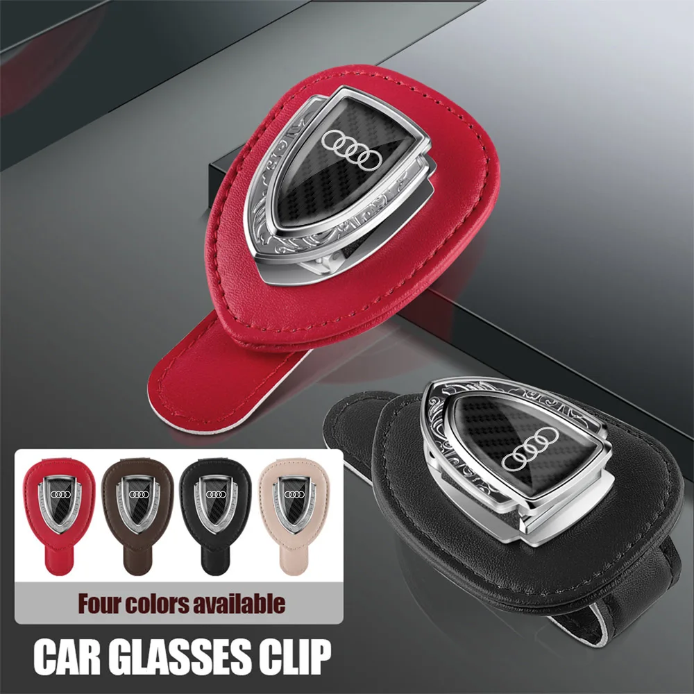 Car Eyeglass Holder Glasses Auto Badge Sunglasses Storage Clip For Audi A3 A4 A6 B8 Q5 S5 Sline B6 S3 S6 A1 A2 A7 A8 8P C5 C6 C7