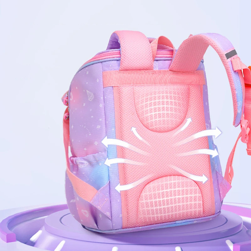 New 1-5 Grade Primary Orthopedic School  Backpack For Girls 3D Cartoon kawaii Unicorn School Bag Kids Schoolbag Mochila Infantil