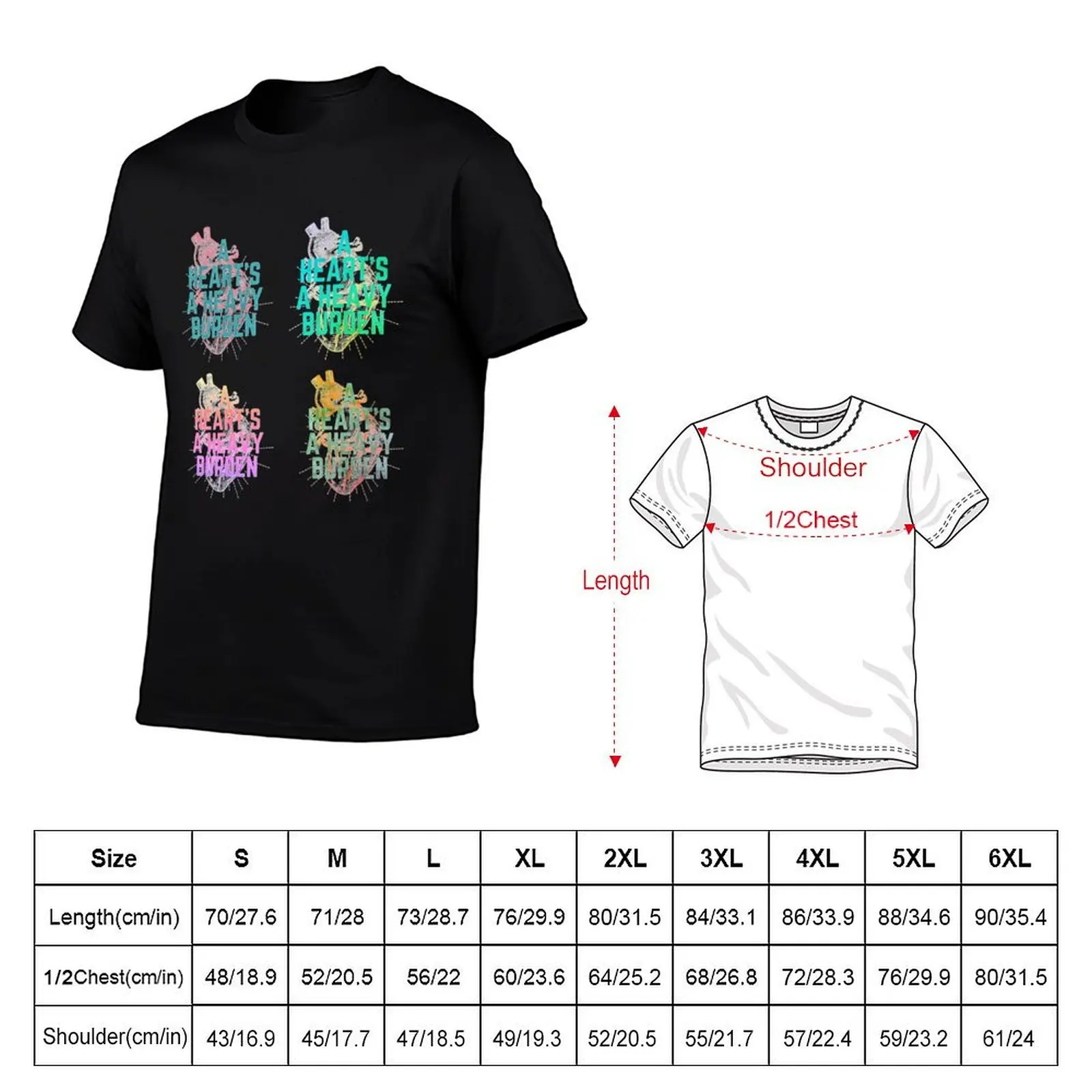 A heart is a heavy burden T-Shirt basketball graphic tees graphic t shirt vintage heavyweight t shirts for men