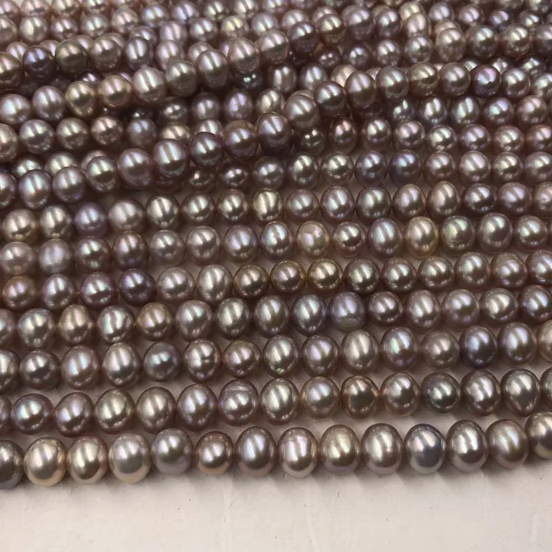 ELEISPL 10XStrands 6-7mm Natural Purple Freshwater Cultured Pearl Loose Beads Strings  #22010340