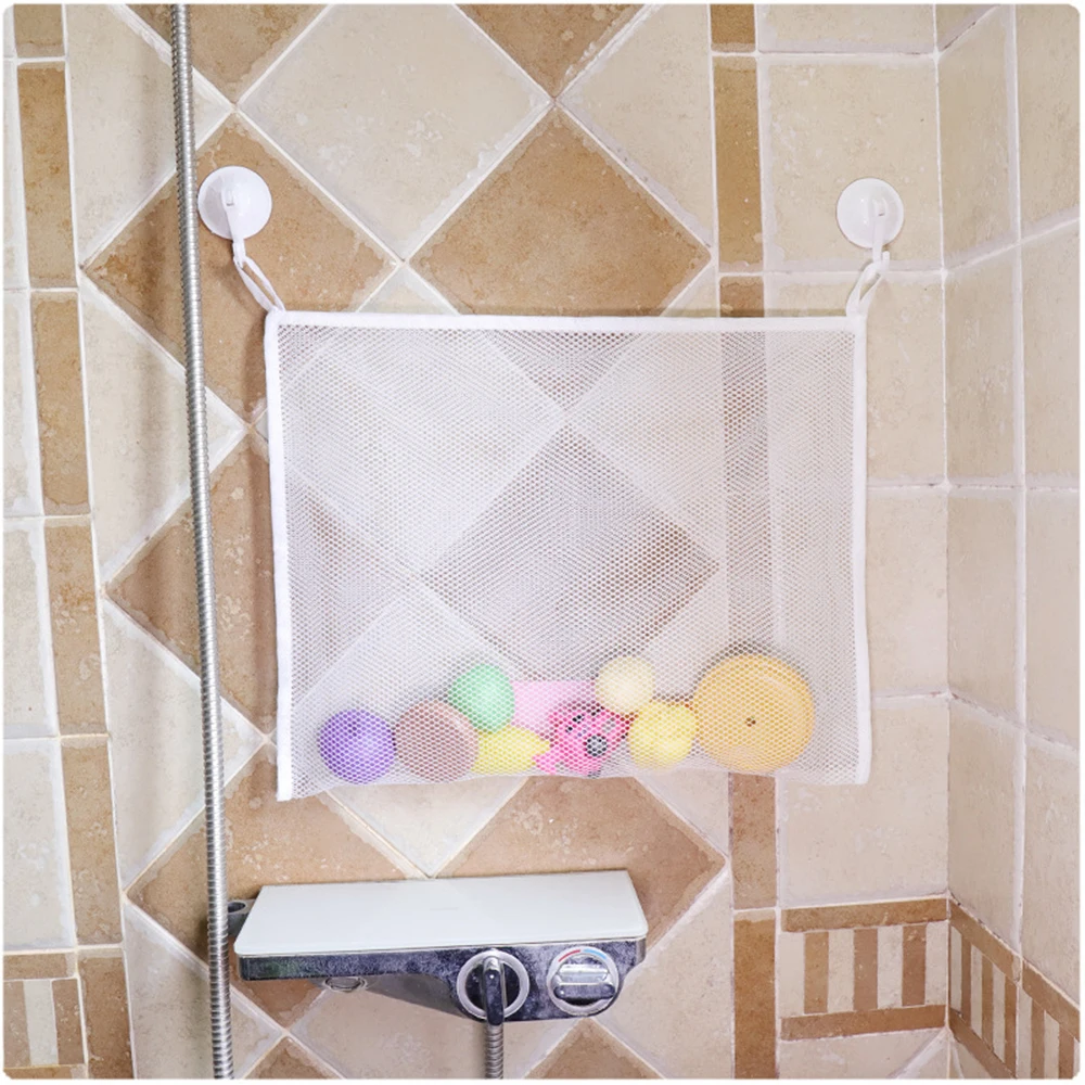 Baby Bathroom Mesh Bag Child Bath Toy Storage Bag Net Suction Cup Baskets Wall Holder Organizer Water Toys For Kids Dropshipping