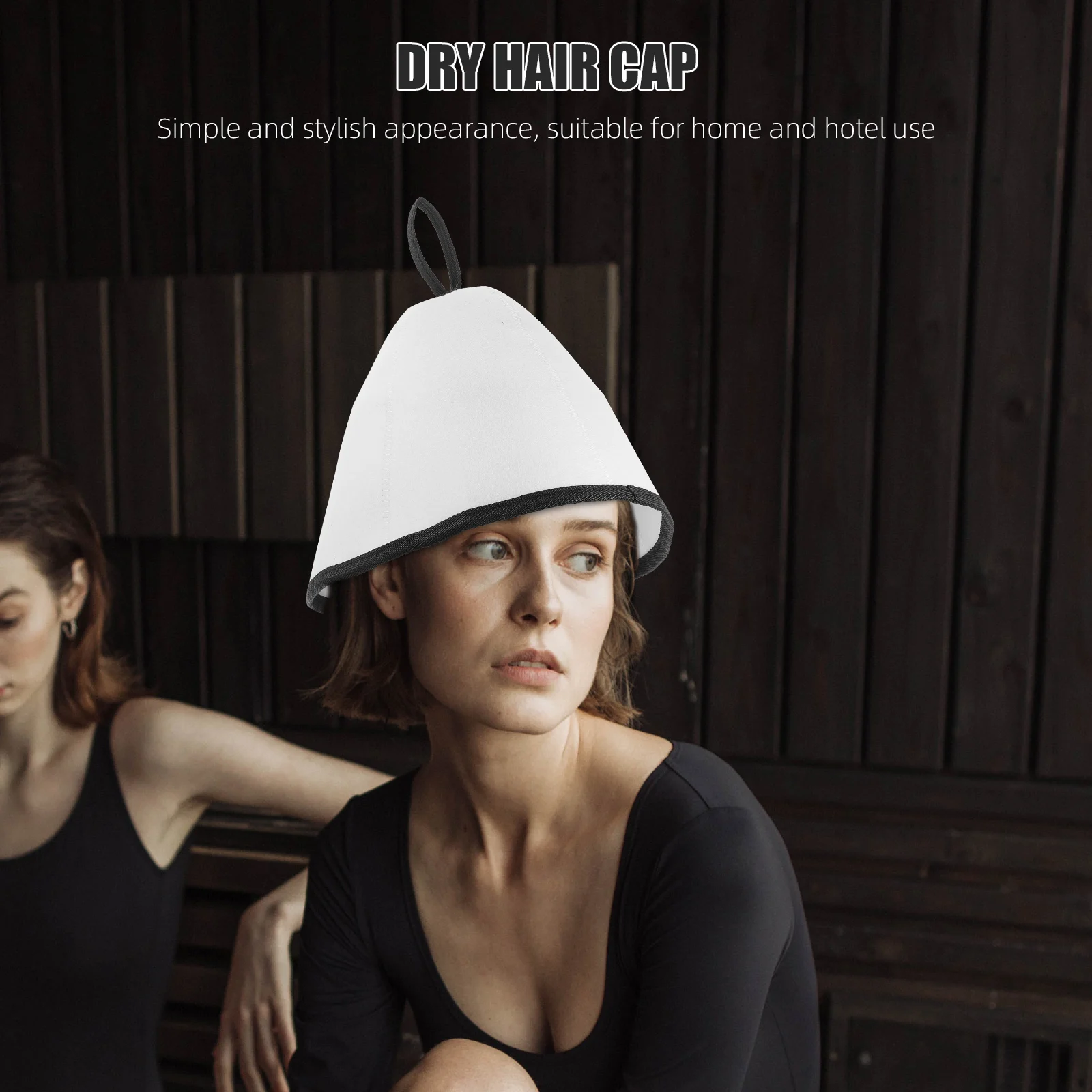 

Dry Hair Cap Comfortable Sauna Hat Hemming Insulated Felt Cloth Bath Accessories