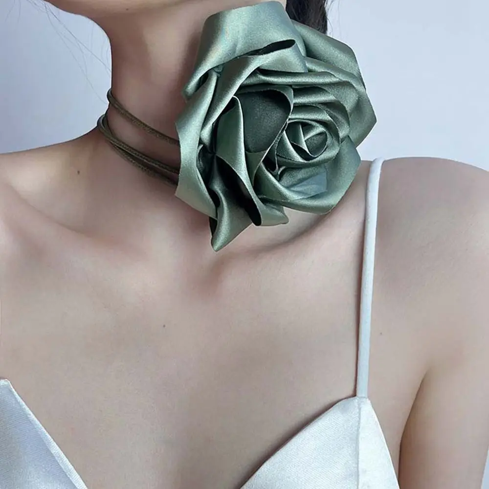 Blume Rose Choker Gürtel Retro Satin Körper kette Taille Kette Taille Schmuck Halskette Mädchen