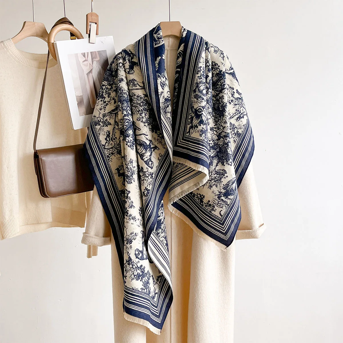 Winter Scarf Women Luxury Floral Print Female Shawl Wrap Elegant Poncho Lady Thick Warm Blanket Gift Echarpe Pashmina 2026