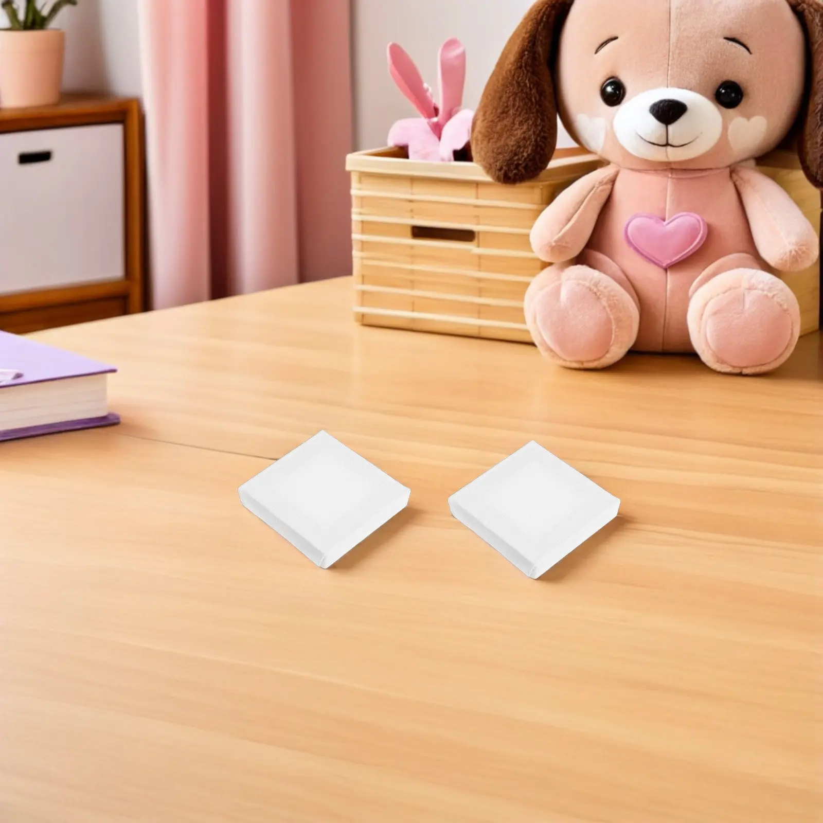14Pcs Miniature Oil Painting Frame Set 5x5cm Cotton Canvas Tabletop Picture Frame for Home Office Craft Vintage Decoration