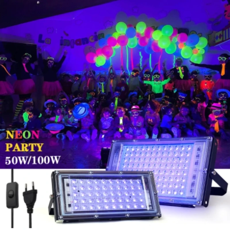 Fluorescent Stage Light, Theater Lamp, LED Flood Light 365nm Dj Lighting Stage Blacklight Waterproof Disco Party Stage Backlight