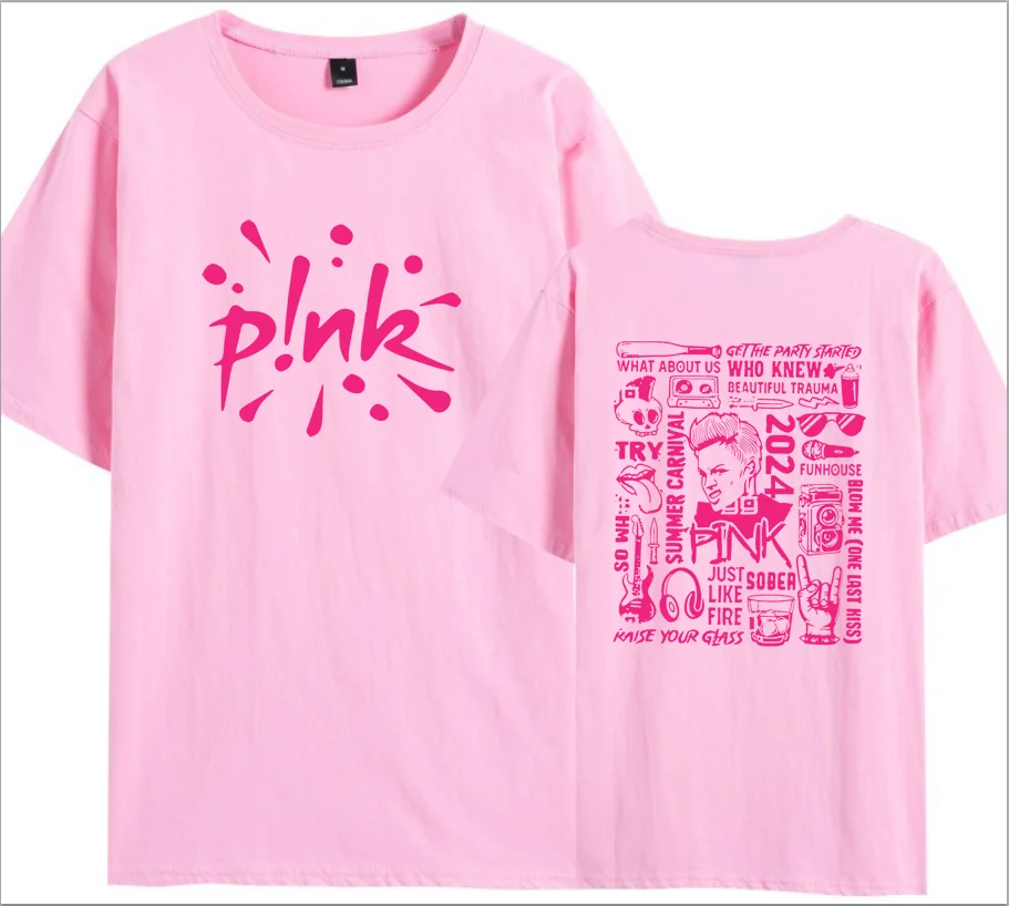 

Cotton 100% P!nk Pink Singer Summer Carnival 2024 Tour T-shirt Fan Lovers Shirt Music Tour Shirt Trustfall Album Concert Tops