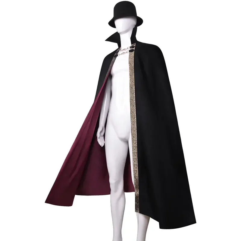 Child Adult Vampire Baron Wizard Magic Cape Cloak Uniform Cosplay Costume Halloween Masquerade Show Clothes Unisex