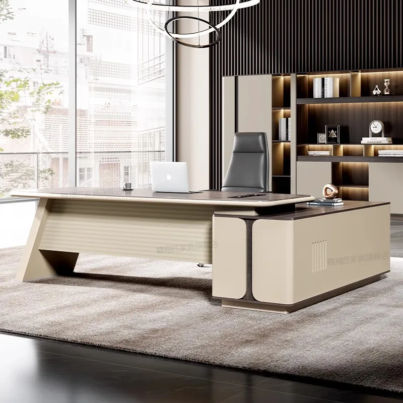

Легкий роскошный модный офисный стол для начальника, большой письменный стол, современная комбинация стола и стула в скандинавском стиле
