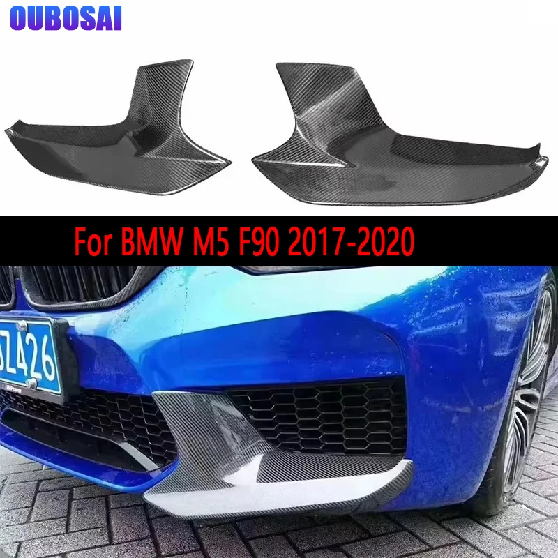 

For BMW M5 F90 2017-2020 Carbon Fiber wrap angle Car Front Bumper Splitter Corner Trim Cover Front Chin body kit