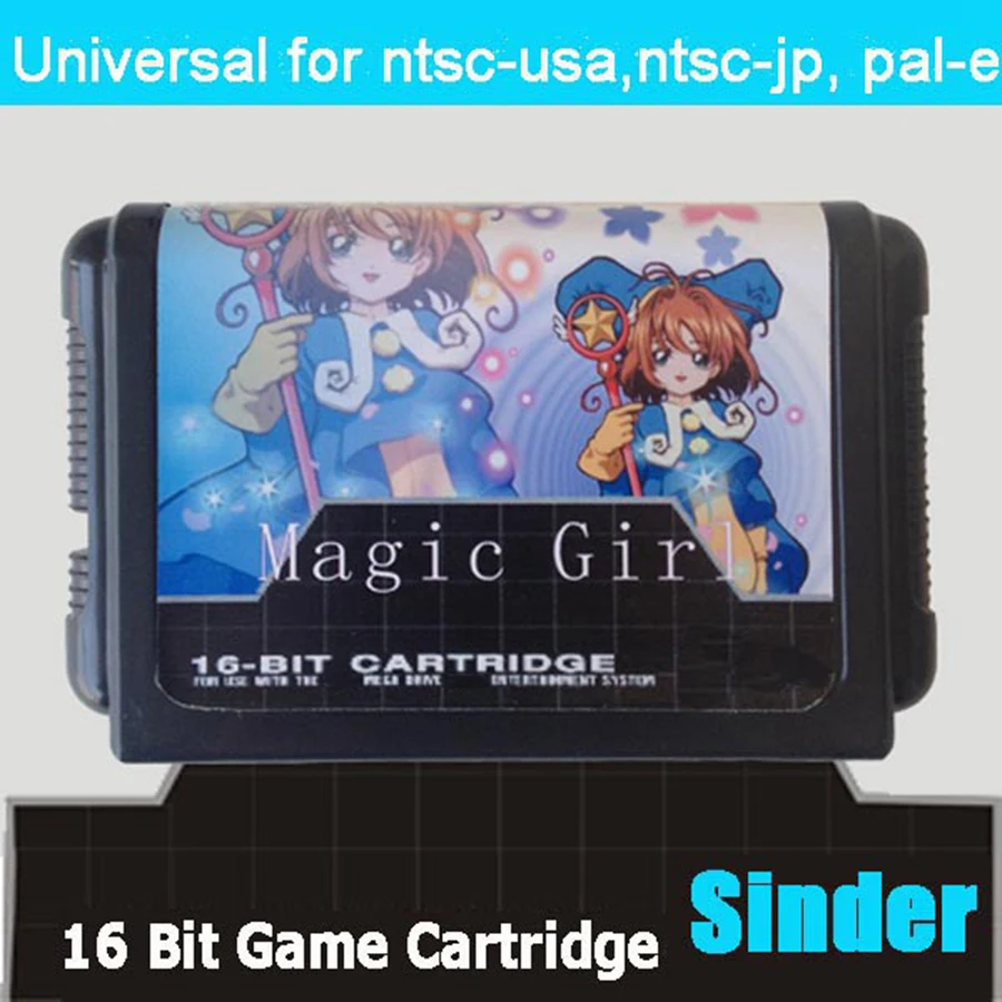 Cartão de jogo MD Magic Girl 16bit para Sega Mega Drive para Genesis