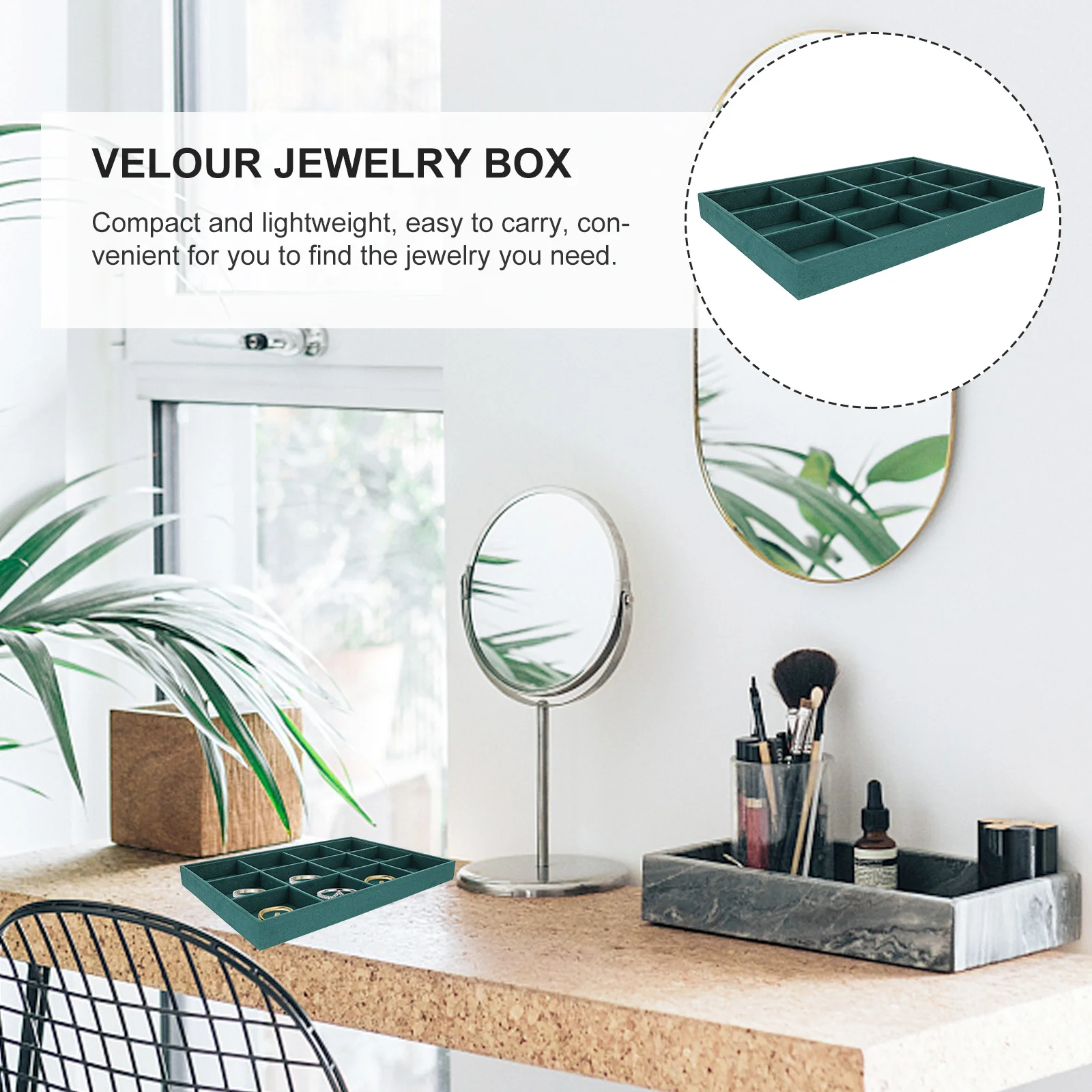 

1Pcs Creative Velour Jewelry Tray Premium Material Storage Organizer Drawer Cabinet Dressing Table Multi Grids Design