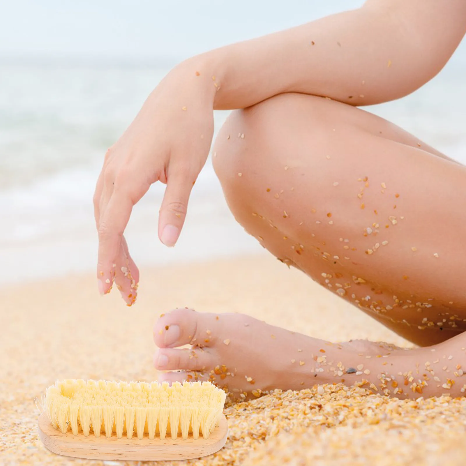 

Набор из 2 щеток для очистки от песка для пляжного волейбола, для труднодоступных мест, с двойной головкой, деревянной ручкой из PBT, длинной ручкой, портативное средство для удаления песка