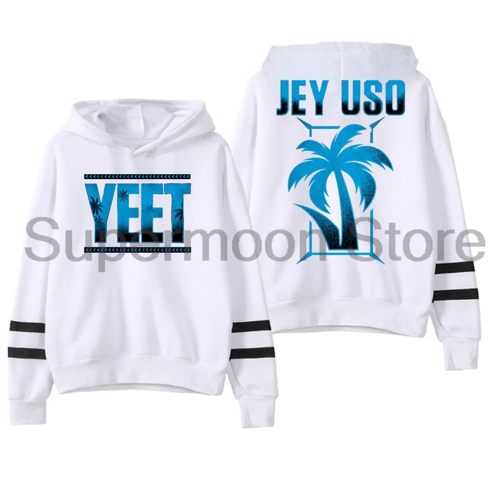 سترة بغطاء للرأس بشعار Jey Uso Yeet Merch بدون جيوب وأكمام متوازية ملابس خروج للنساء والرجال سترة بقلنسوة ملابس عصرية #2