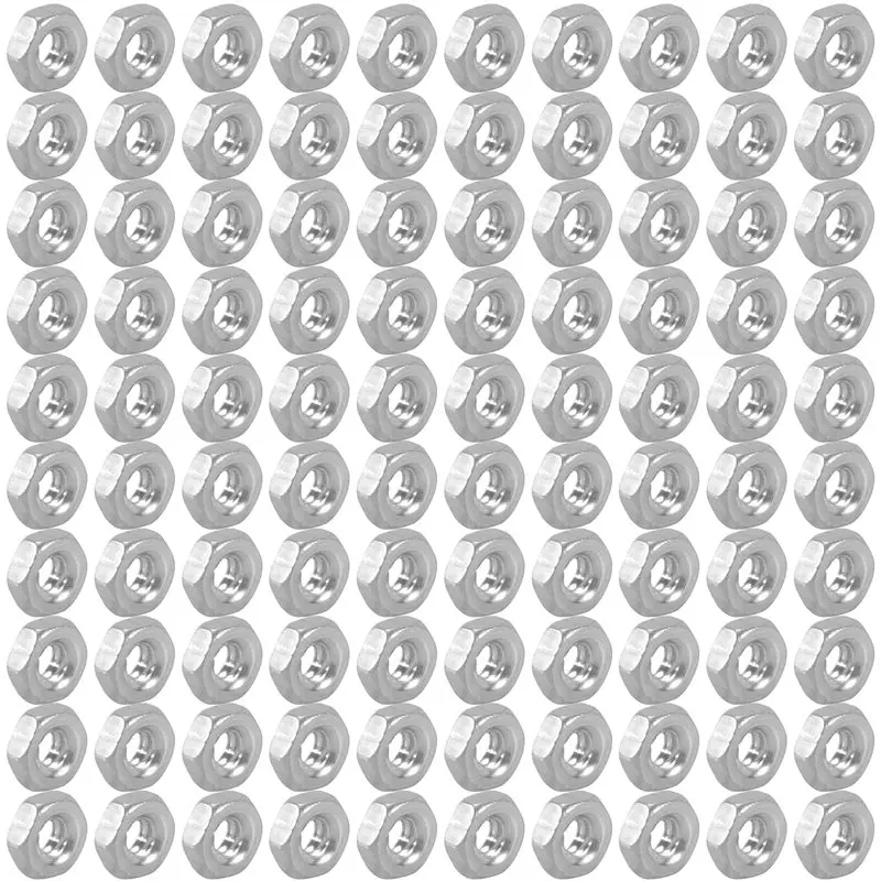 ABKP-Metric M2 Sechskantmuttern aus Edelstahl 304, Befestigungselement DIN934, 100 Stück für Bolzen