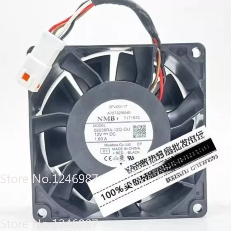 

Новый вентилятор NMB 08038RA-12Q-GU 12V 1.60A PWM, большой объем воздуха, 8 см, 8038, 80x80x38 мм