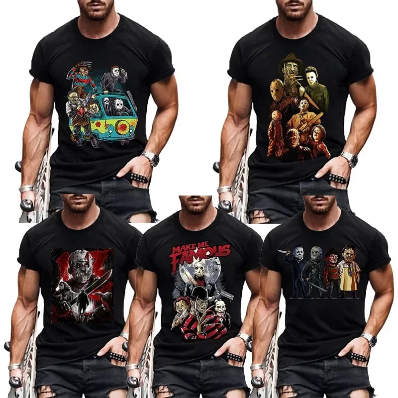 

Мужской друг, шаллоуэнт-ShirtJasonHalloweenHorrorScaryMoviesGraphicShortSleeveShirtsTeeTopGifts